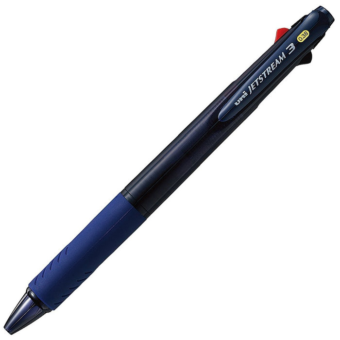 Mitsubishi Pencil Jet Stream 3-Color Ballpoint Pen 0.38 Transparent Navy Easy to Write