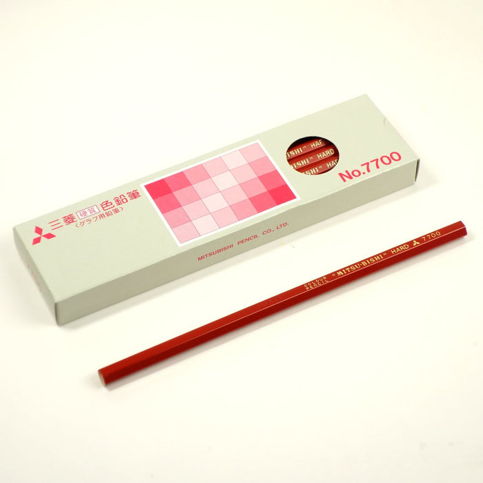 Mitsubishi Pencil No.7700 - Pack of 12 Red Hard Colored Pencils