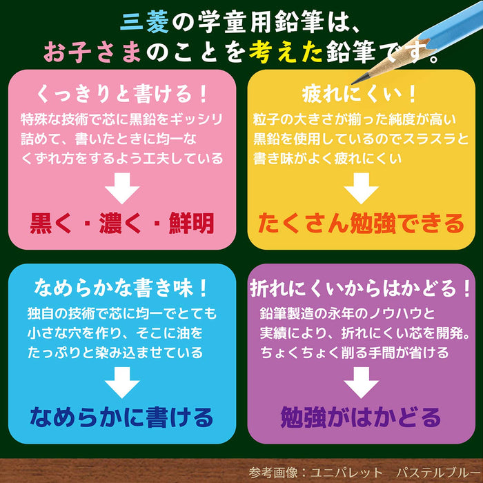 三菱铅笔 2B 绘图铅笔 Hahatoko 木轴 太空与海洋 - 12 支装