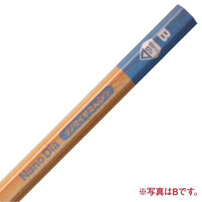 Mitsubishi Pencil 2B Nano Diamond Wooden Drawing Pencils Blue Pack of 12 for Elementary Students