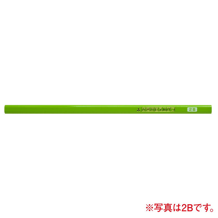 Mitsubishi Pencil Triangular Shaft B Yellow Green Drawing Pencil 1 Dozen Pack