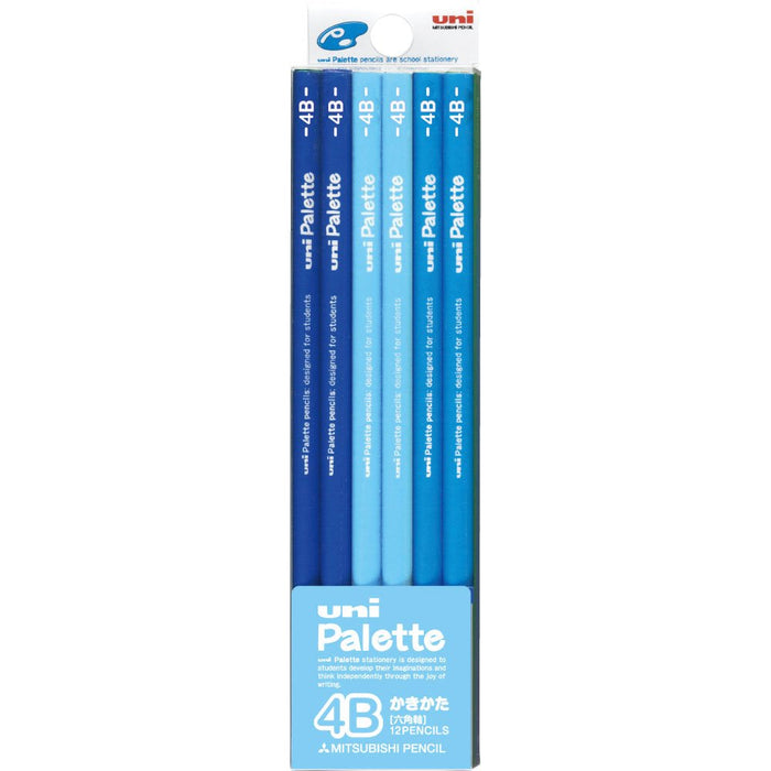 Mitsubishi Pencil Uni Palette 4B Pastel Blue Drawing Pencil Pack of 12