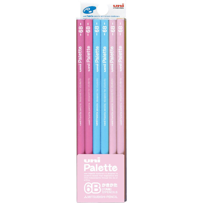 Mitsubishi Pencil Uni Palette 6B Drawing Pencil Pastel Pink 1 Dozen Pack