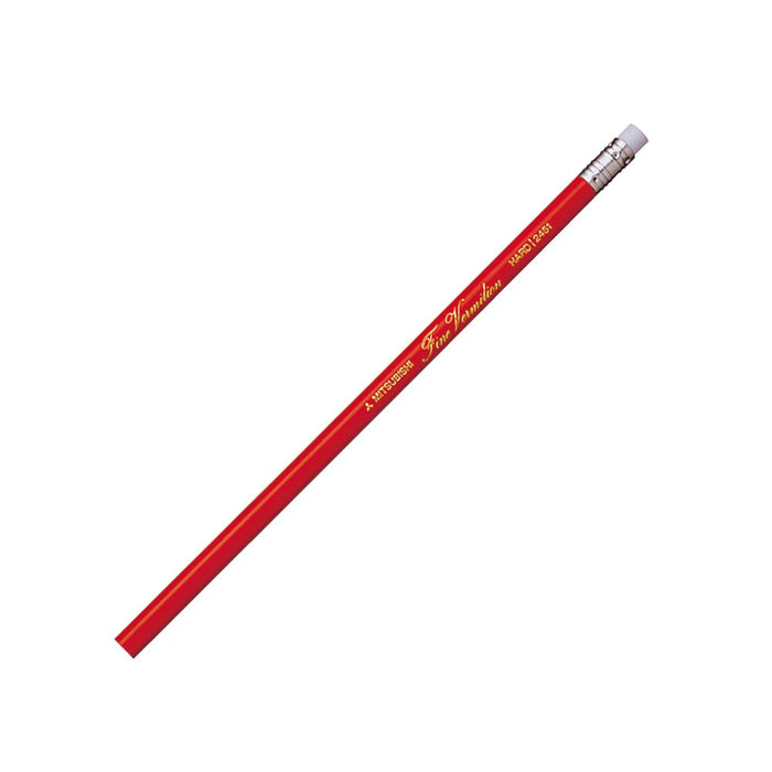 Mitsubishi Pencil 2451 - Pack of 12 Erasable Red Pencils with Rubber