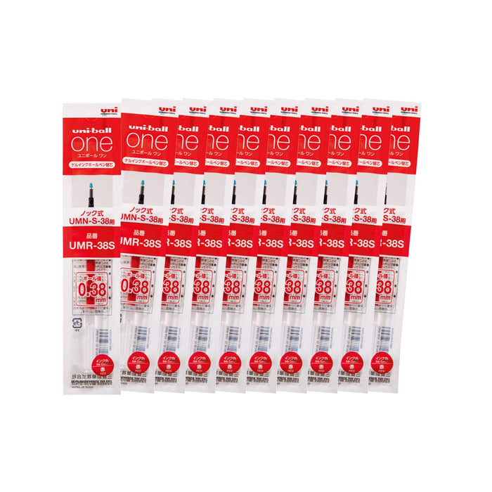 Mitsubishi Pencil Uniball One Gel Ballpoint Pen Refill 0.38mm Red 10 Pieces