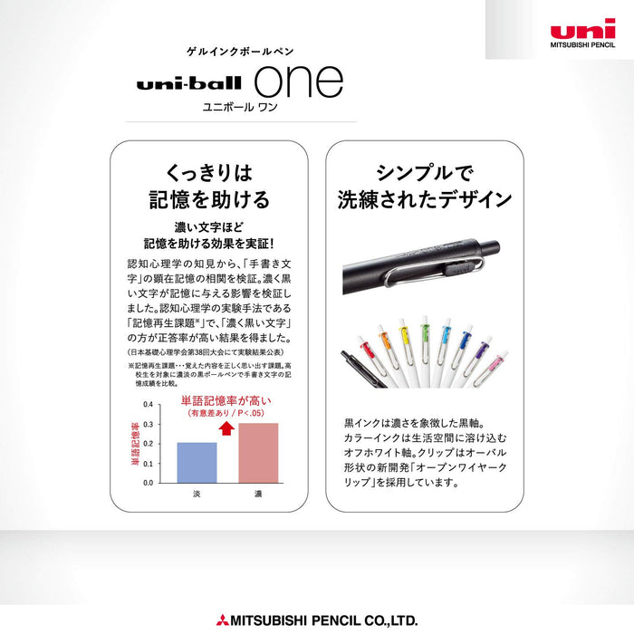 三菱鉛筆 Uniball One 0.5 凝膠原子筆筆芯黑色 10 件裝