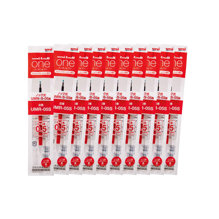 Mitsubishi Pencil Uniball One 0.5 Red 10pc Gel Pen Refill Pack Umr05S.15