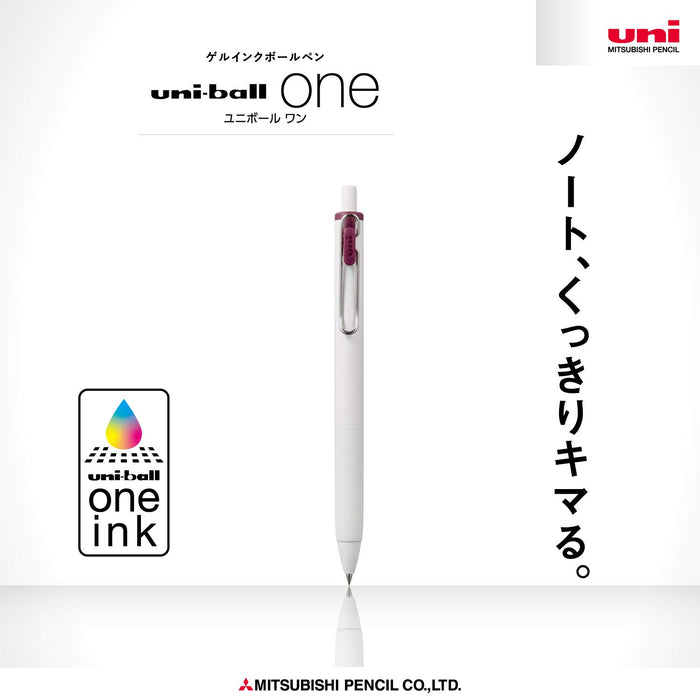 Mitsubishi Pencil Uniball One 0.38 Gel Ballpoint Pen Bordeaux Black 10-Pack