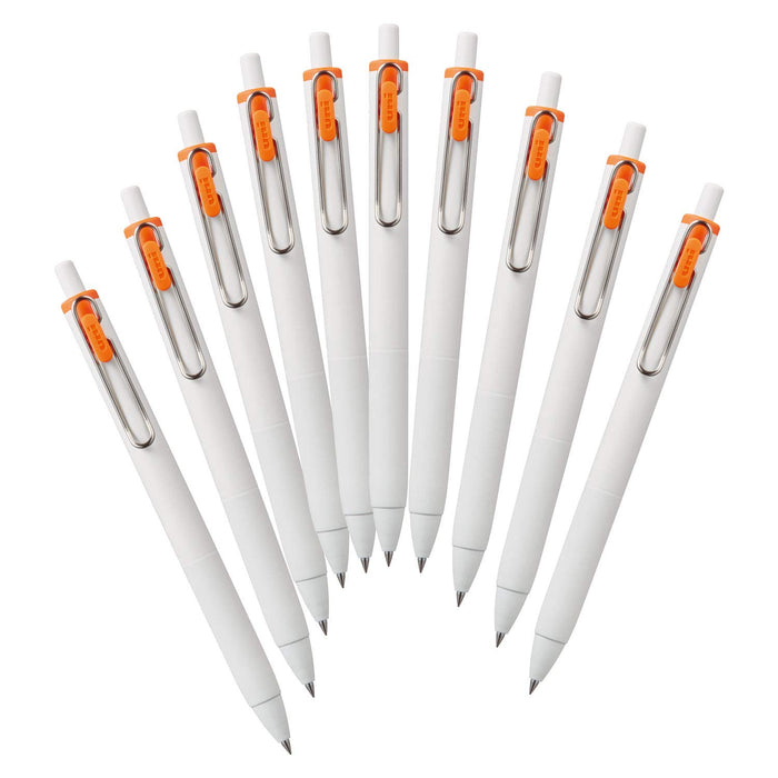 Mitsubishi Pencil Uniball One Gel Ballpoint Pen 0.38 Tip Orange Pack of 10