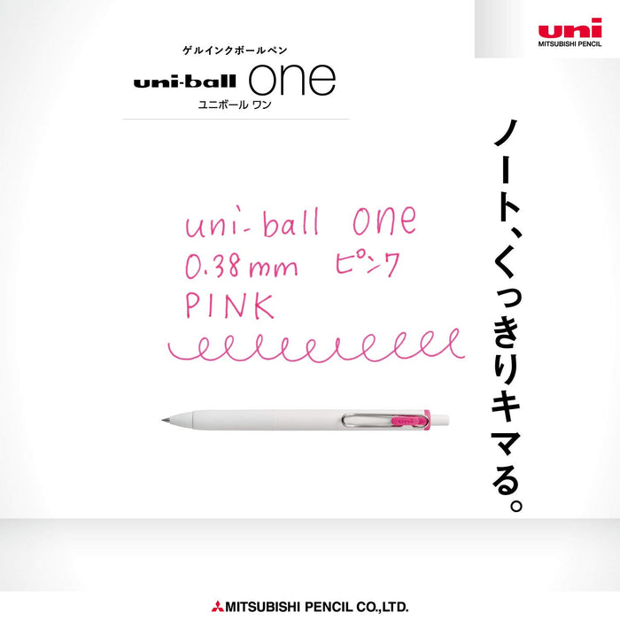 Mitsubishi Pencil Uniball One Gel Ballpoint Pen 0.38mm Pink 10-Pack