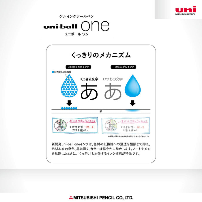 三菱铅笔 Uniball One 凝胶圆珠笔 0.38 毫米天蓝色 10 支装