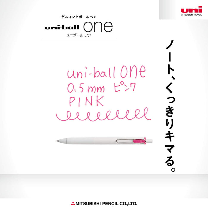 Mitsubishi Pencil Uniball One Gel Ballpoint Pen 0.5mm Pink Pack of 10