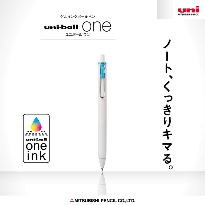 Mitsubishi Pencil Uniball One 0.5 Gel Ballpoint Pen Sky Blue 10 Piece Pack