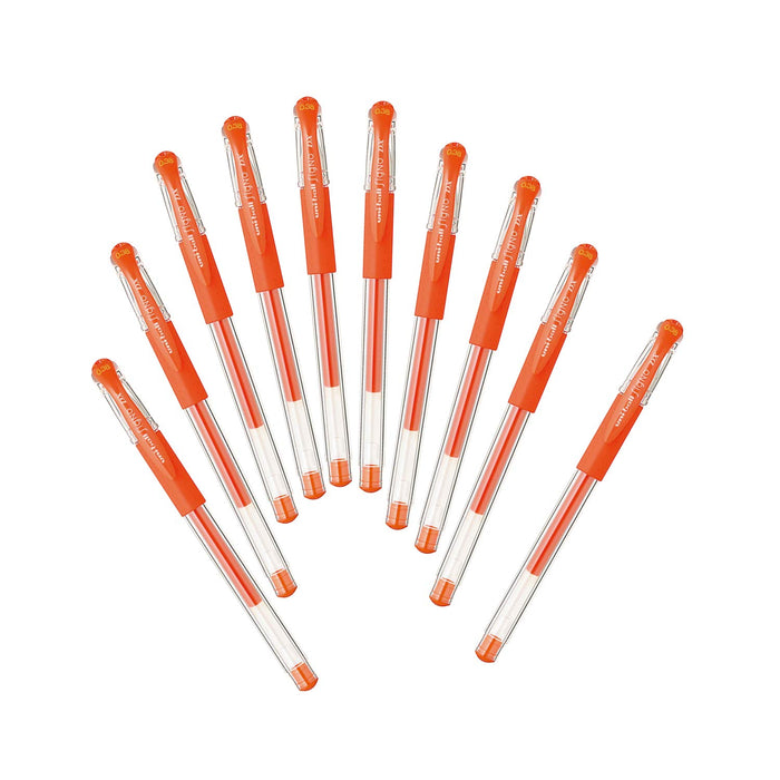 Mitsubishi Pencil Uniball Signo Gel Pen 0.38mm Mandarin Orange Pack of 10