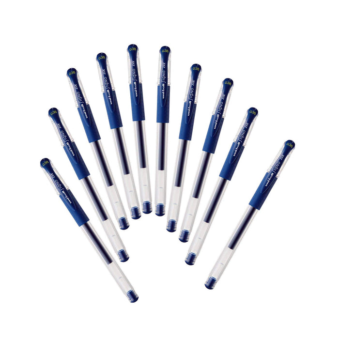 Mitsubishi Pencil Uniball Signo Gel Ballpoint Pen 0.38 Prussian Blue 10 Pieces