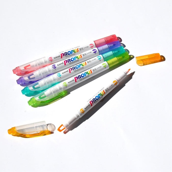 Mitsubishi Pencil Soft Color Highlighter with Window Propass - 5 Color Set