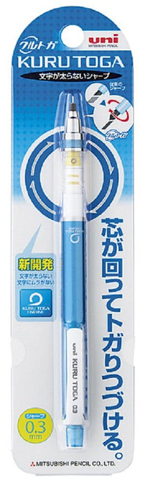 Mitsubishi Pencil Kurtoga 0.3 Blue Mechanical Pencil with Automatic Lead Rotation