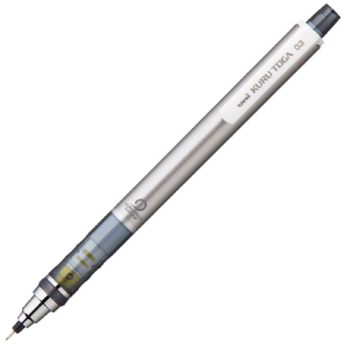 Mitsubishi Pencil Kurtoga Mechanical Pencil 0.3 Silver with Automatic Lead Rotation