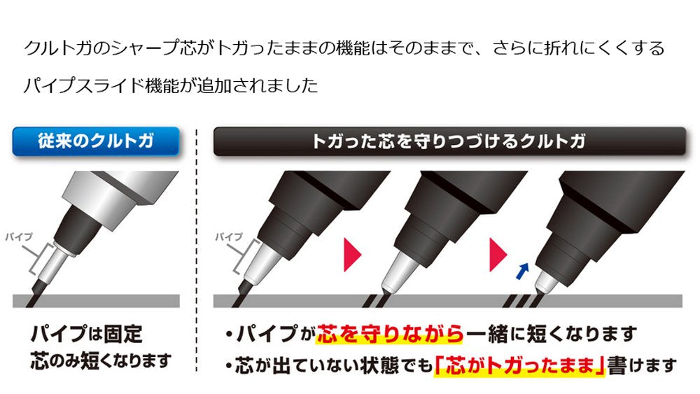 Mitsubishi Pencil Kurtoga Mechanical Pencil 0.5 Pipe Slide in Pink M54521P.13