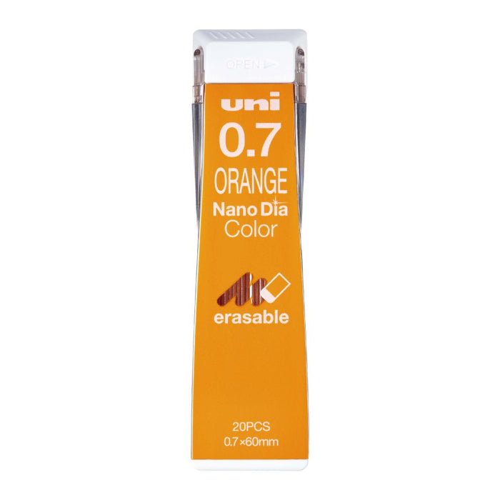 Mitsubishi Pencil 0.7mm Orange Nano Diamond Erasable Mechanical Color Lead 10pc