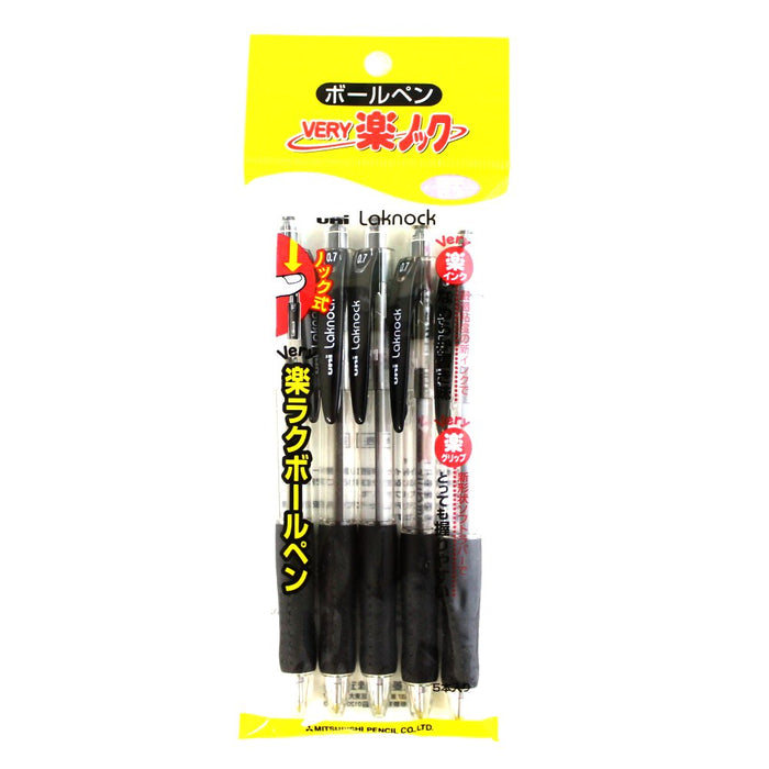 Mitsubishi Pencil Oil-Based Black Ballpoint Pens Berry Raku Knock 0.7 5 Pack