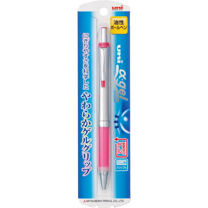 Mitsubishi Pencil Uni Alpha Gel Slim 0.7 - Oil-Based Ballpoint Pen in Rose Pink