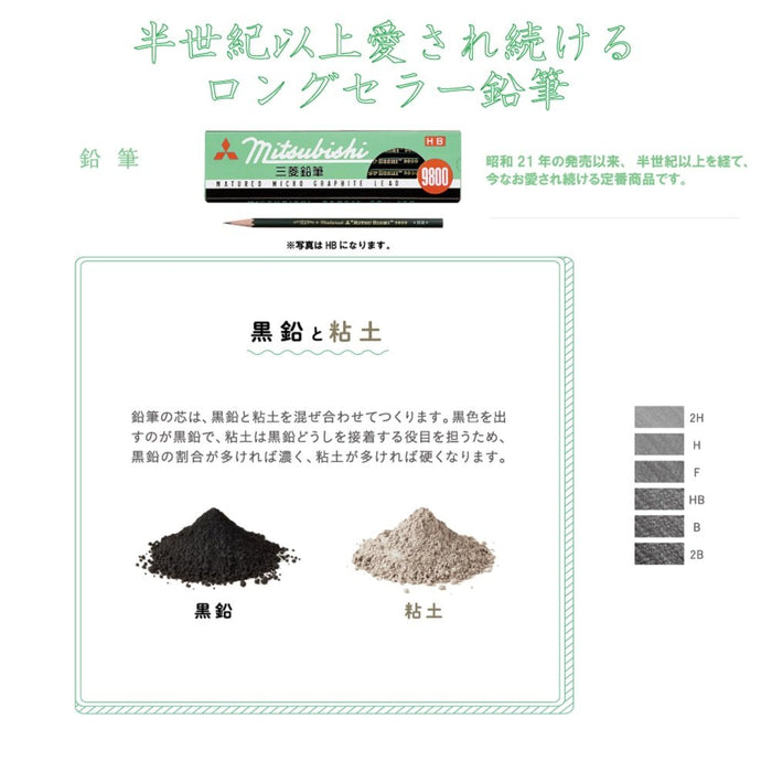 三菱铅笔 9800 F 12 支装 耐用优质铅笔