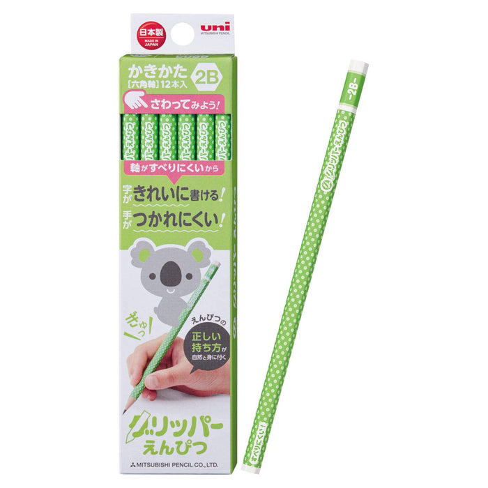 Mitsubishi Pencil 2B Green Gripper - Pack of 12 K69032B