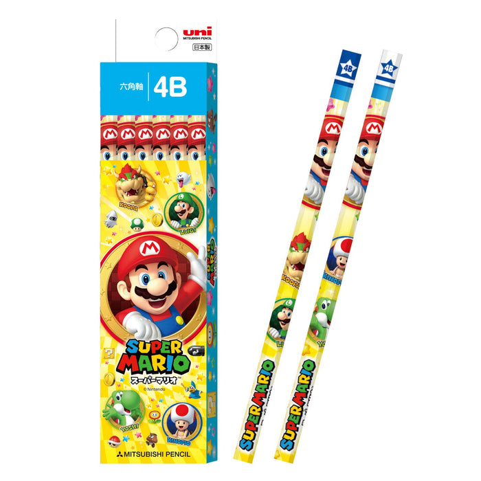 Mitsubishi Pencil Super Mario 4B - Pack of 12 in Paper Box