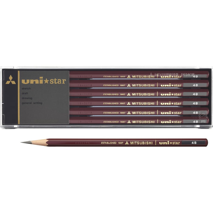 Mitsubishi Pencil Unistar 4B Pack of 12 - Premium Quality Mitsubishi Pencils