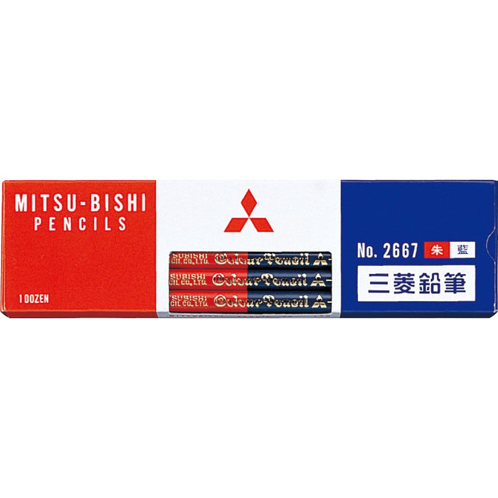 Mitsubishi Pencil Vermilion Blue 2-Color Set - K2667 Edition