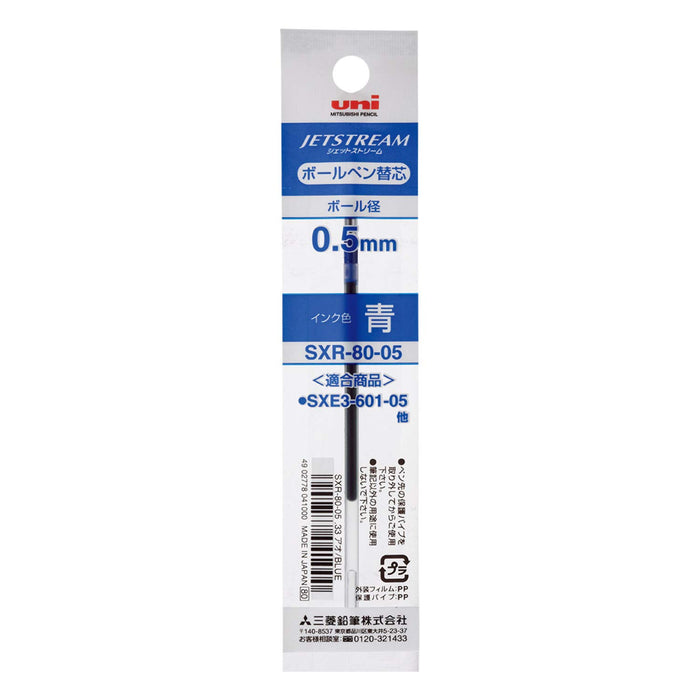 Mitsubishi Pencil Uni 0.5mm Blue Ballpoint Pen Refill Sxr-80-05 - Single Piece