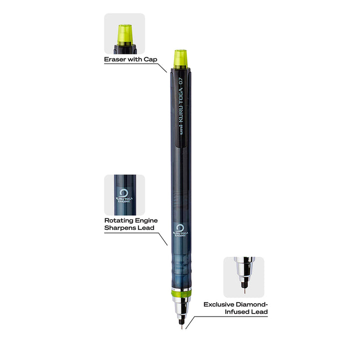 Mitsubishi Pencil Uni-Ball Kurutoga 0.7mm Mechanical Pencil Starter Set