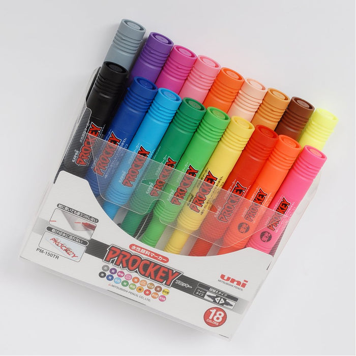 Mitsubishi Pencil Plocky Twin Water-Based Pen Set 18 Colors PM150TR18CN