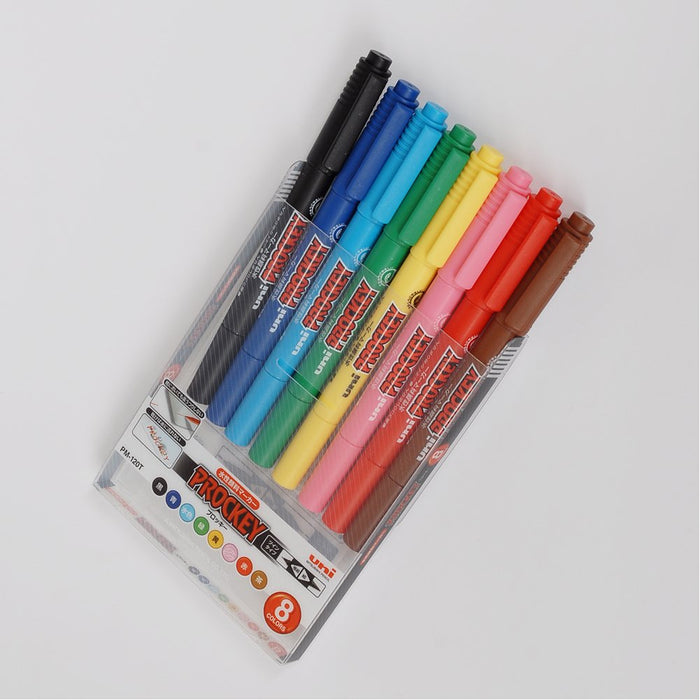 Mitsubishi Pencil Plocky Twin Extra Fine Water-Based Multicolor Pen Set 8 Colors