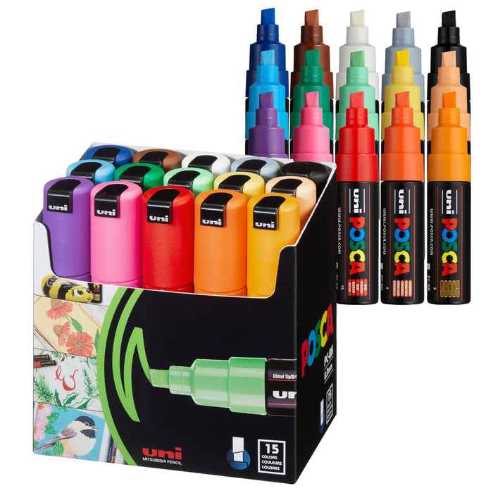 Mitsubishi Pencil Posca 15 Colors Bold Square Lead Water-Based Pen - Pc8K15C