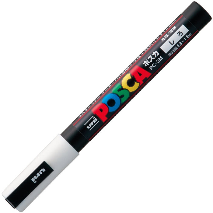 Mitsubishi Pencil Fine Point White Water-Based Pen PC3M.1 Posca Round Core 10 Pieces