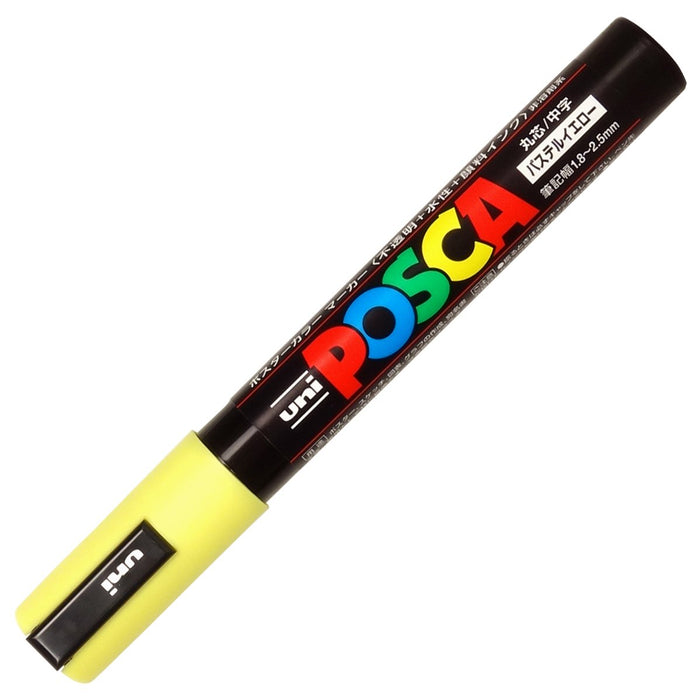 三菱铅笔 中号笔尖 淡黄色 水性 Posca 笔 10 支