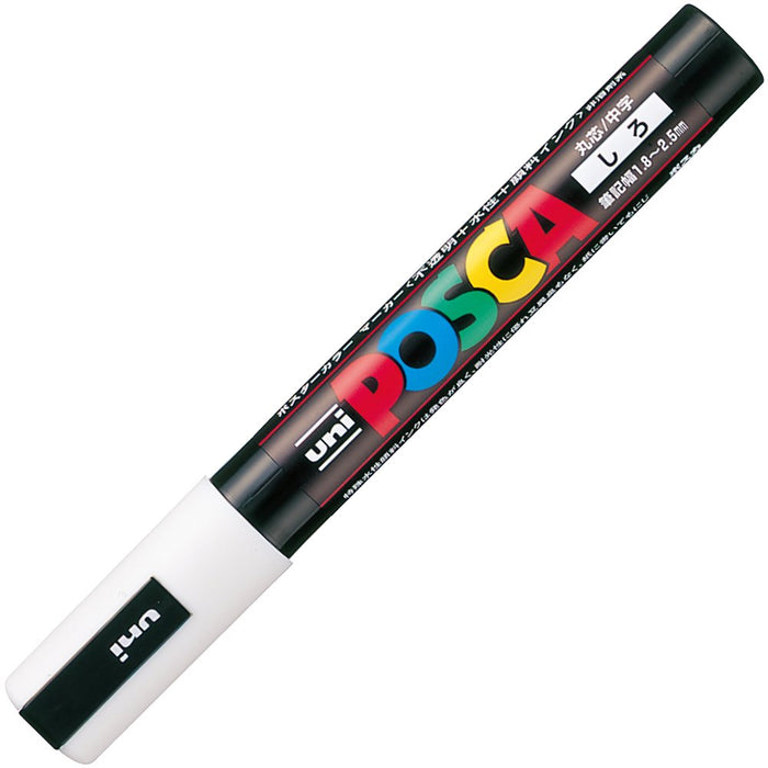 Mitsubishi Pencil Posca Medium Point Water-Based Pen Round Core White 10 Pc