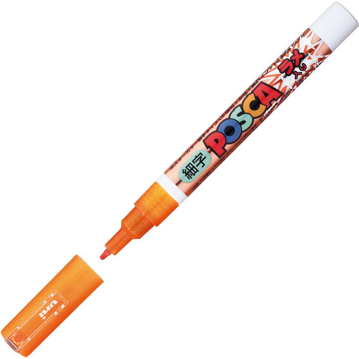 Mitsubishi Pencil Fine Point Water-Based Orange Glitter Pen Pc3Ml.4 10-Pack