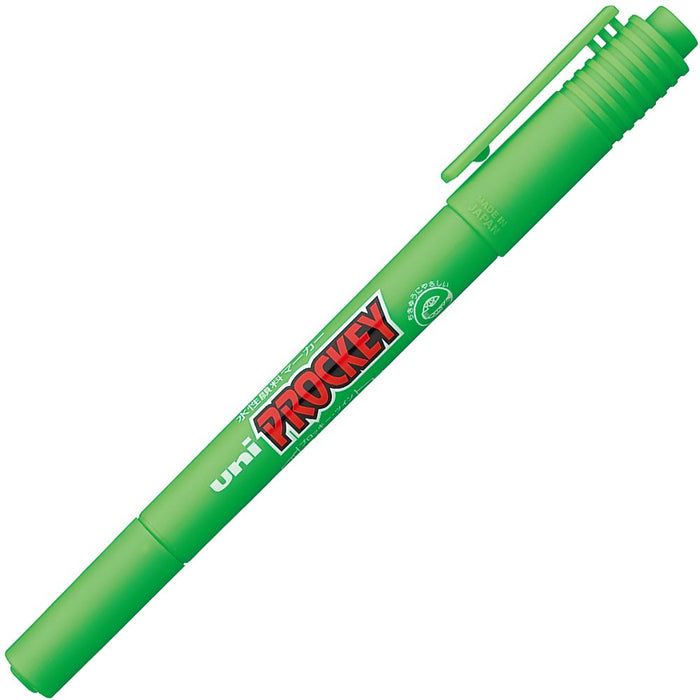 Mitsubishi Pencil Procky Twin Extra Fine PM120T.5 Water-Based Pen Yellow Green 10 Pieces