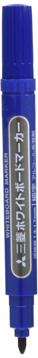 Mitsubishi Pencil Whiteboard Fine Point Marker Blue Round Core Pack of 10