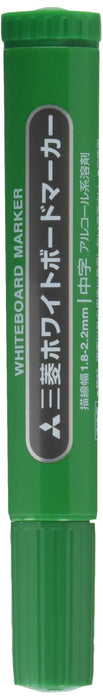 Mitsubishi Pencil Medium Point Green Whiteboard Marker Round Lead 10 Pieces