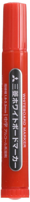 Mitsubishi Pencil Medium Point Red Whiteboard Marker Round Lead 10 Pieces