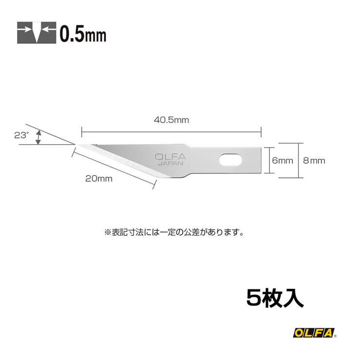 Olfa Art Knife Pro 5-Piece Replacement Straight Blade Set XB157T