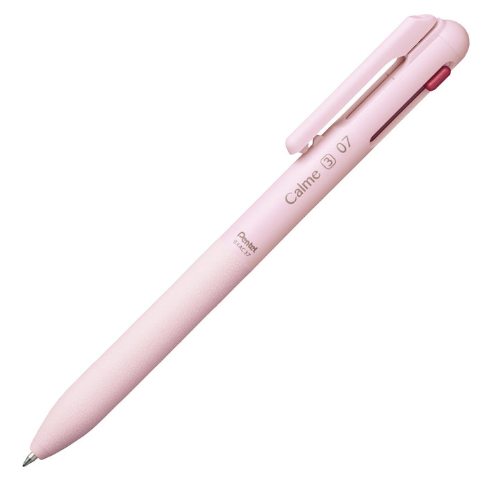 Pentel Calme 3-Color 0.7mm Ballpoint Pen in Pink - BXAC37P Model