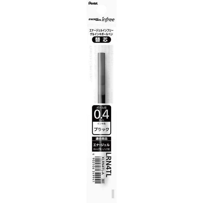 Pentel Energel 0.4 Black Ballpoint Pen Refill Xlrn4Tl-A Pack of 10