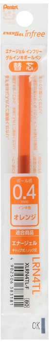 Pentel EnerGel Orange Ballpoint Pen Refill 0.4mm Pack of 10 - XLRN4TL-F