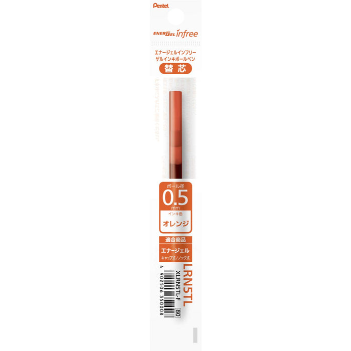 Pentel Energel 0.5 Orange Ballpoint Pen Refill Pack of 10