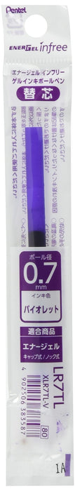 Pentel Energel 0.7mm Violet Ballpoint Pen Refill 10 Pieces - XLR7TL-V